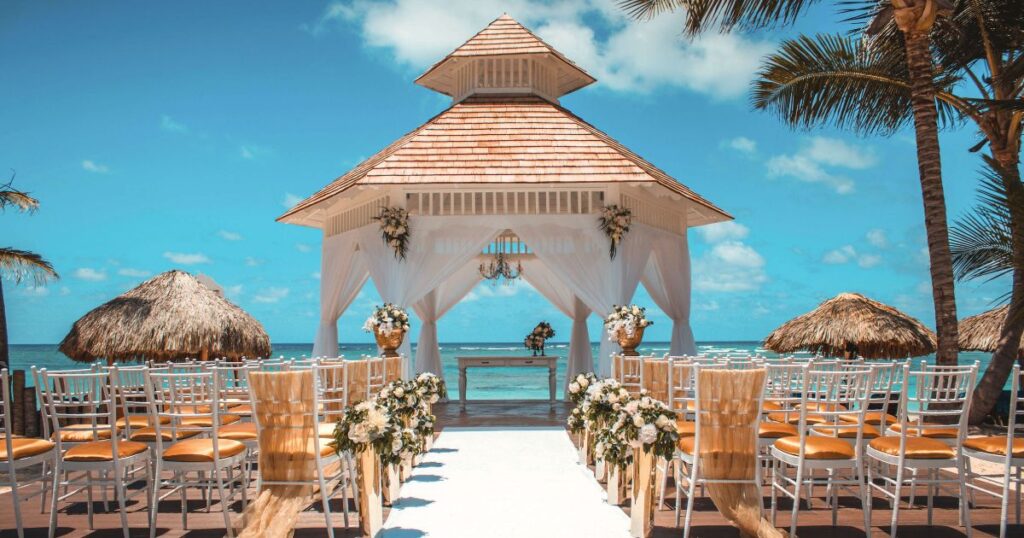 luxury destination wedding ceremony setup at Finest Punta Cana resort Dominican Republic